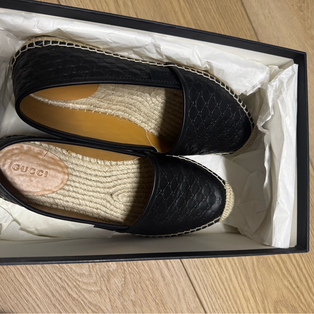 Gucci Black Espadrille Flats